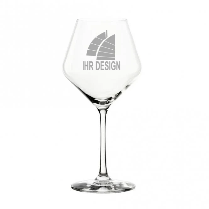Burgunderglas mit Gravur deines Logos / Designs