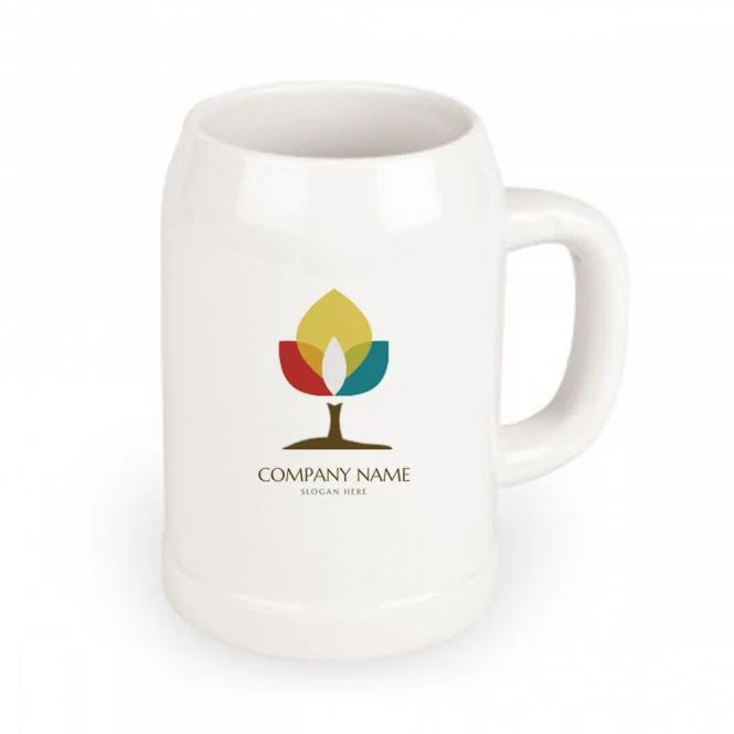 Keramik﻿ Bierkrug / Bierseidel mit Fotodruck deines Logos / Designs 0,5l
