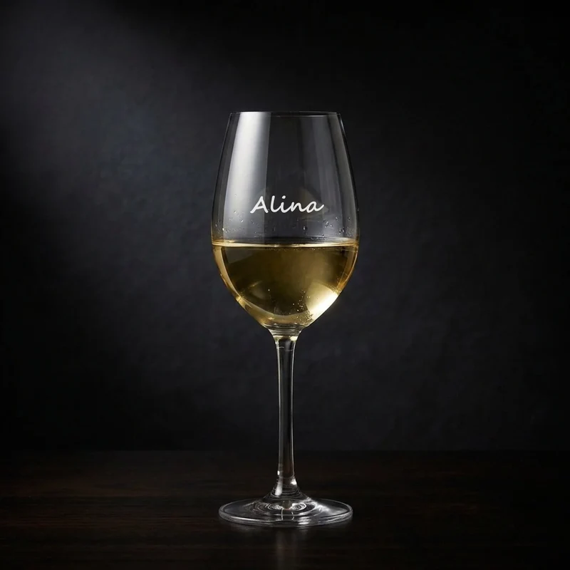 Personalisiertes Bree-Weinset Glas und Holzbox als Geburtstagsgeschenk