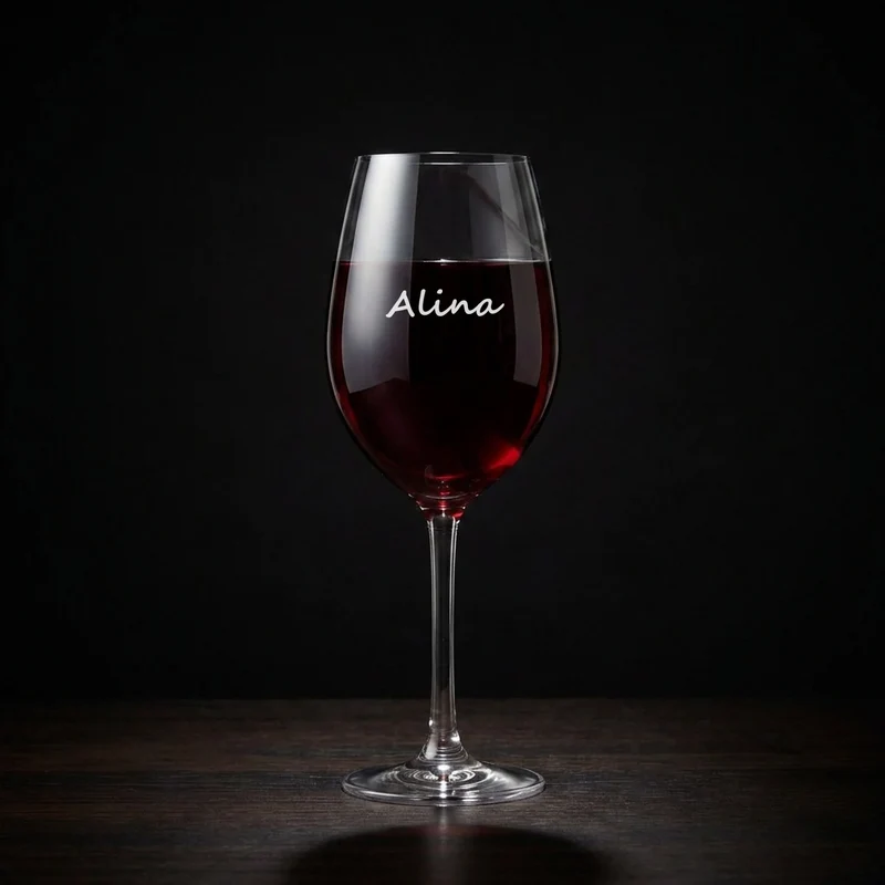 Personalisiertes Bree-Weinset Glas und Holzbox als Geburtstagsgeschenk