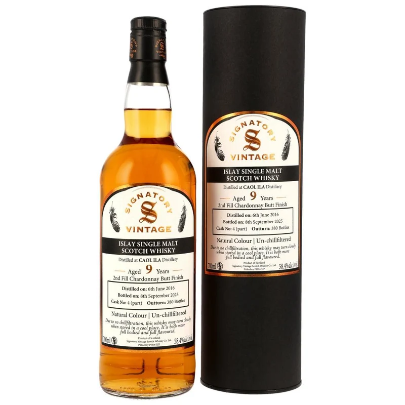 Caol Ila 2016/2025 Signatory 9 Jahre - 2nd Fill Chardonnay Cask Finish #4 58,4% 0,7l