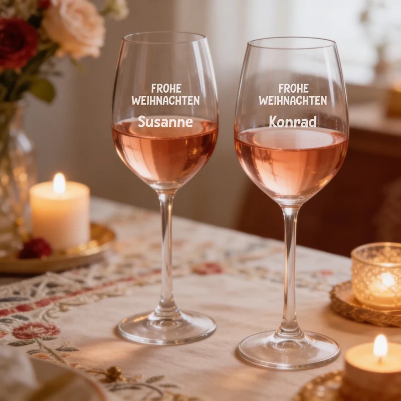 Personalisiertes Bree-Weinset mit Gläsern und Holzbox als Weihnachtsgeschenk