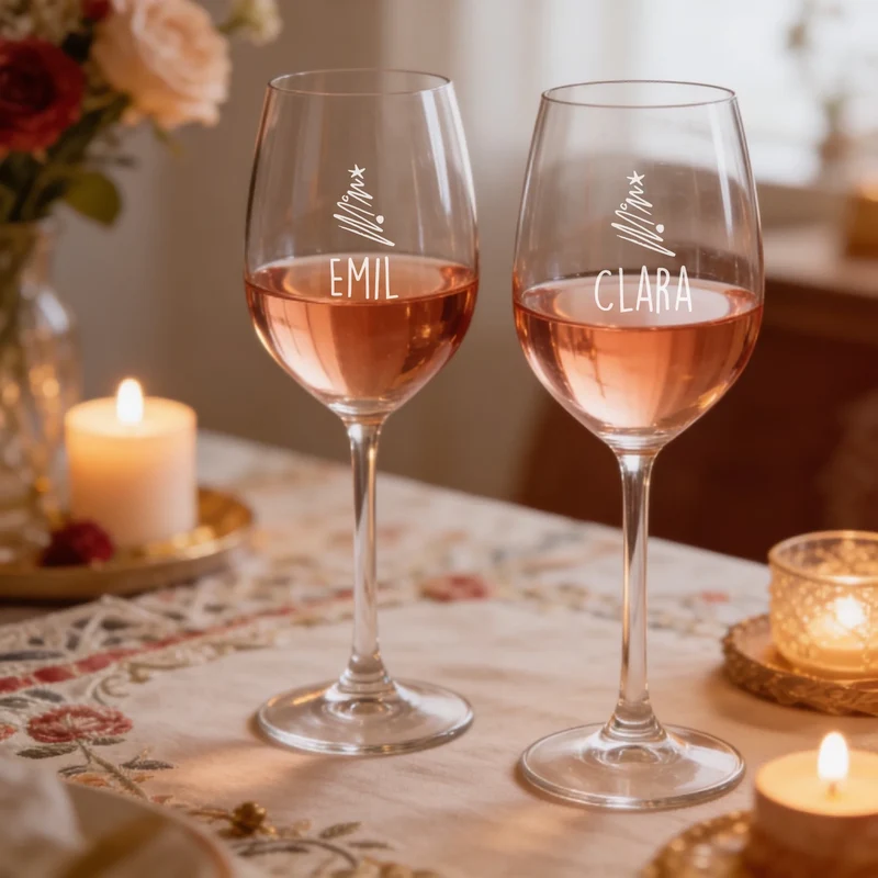 Bree-Weinset als Geschenk zu Weihnachten mit Gläsern und Holzbox