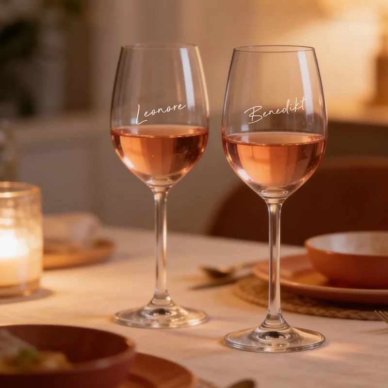 Weihnachtsgeschenk Bree-Weinset mit Gläsern und Holzbox graviert und bedruckt