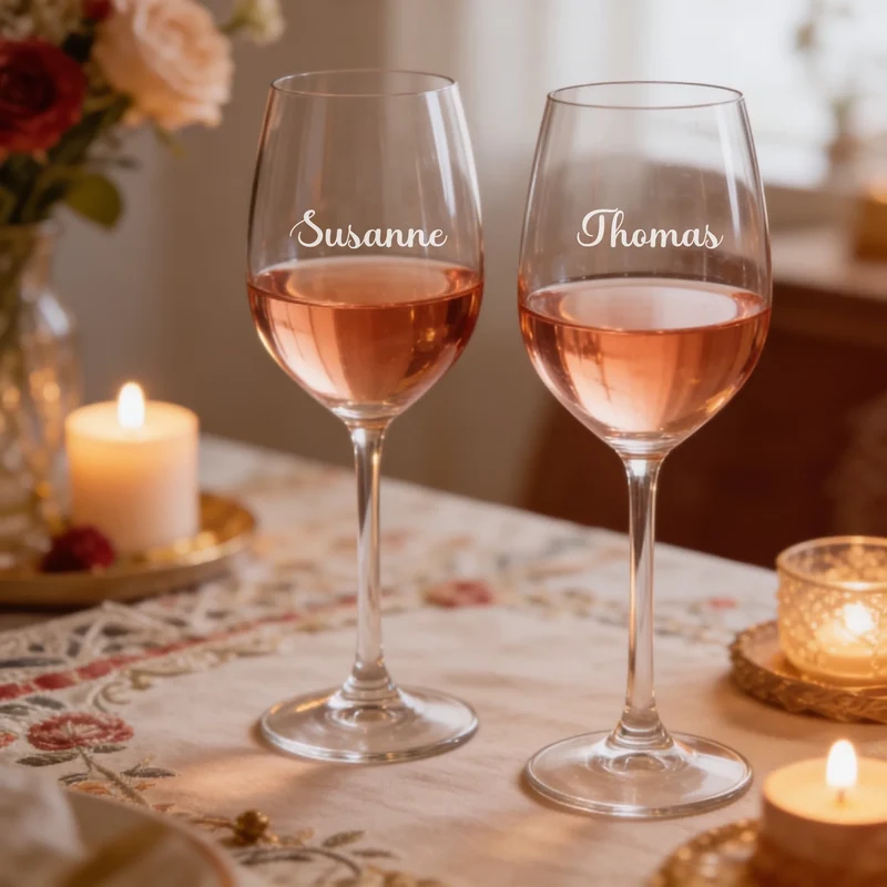 Personalisiertes Weihnachtsgeschenk Bree-Weinset mit Gläsern und Holzbox