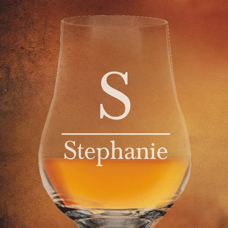 Whisky Glas Glencairn mit deinem Namen und Initial graviert