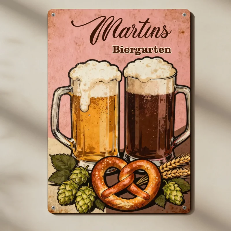 Personalisiertes Blechschild für Bier Liebhaber mit Namen bedruckt