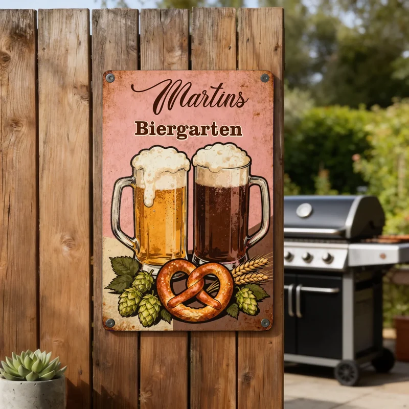 Personalisiertes Blechschild für Bier Liebhaber mit Namen bedruckt