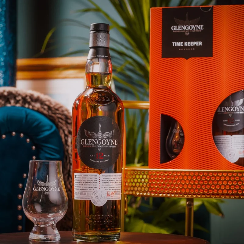 Whisky Glengoyne 12 Year Old Time Keeper Geschenkpaket mit Glas