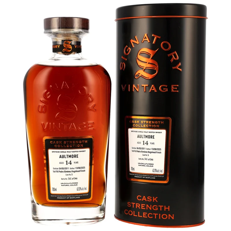 Aultmore 14 Jahre 2011/2025 SV PX Sherry Hogshead Finish #5 62,0% 0,7l