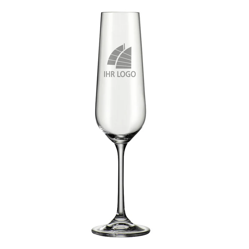 Sektglas / Champagnerkelch mit Gravur deines Logos / Designs 220 ml