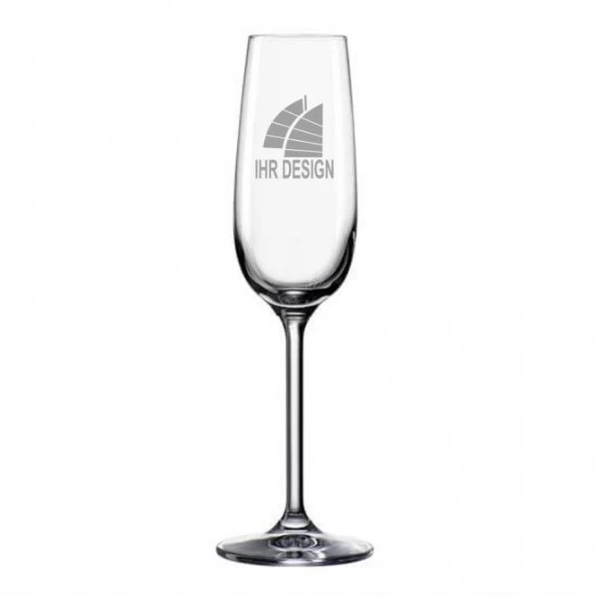 Sektglas / Champagnerkelch mit Gravur deines Logos / Designs 190 ml
