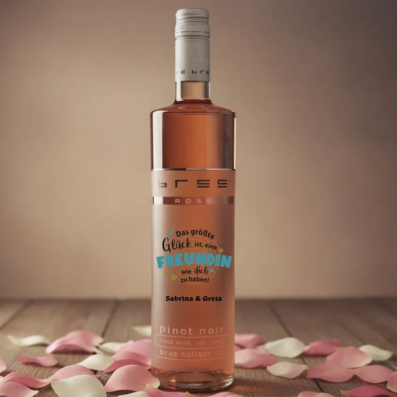 Bedruckte Bree Weißwein | Rosé | Rotwein Weinflasche als Geschenk für deine Freundin