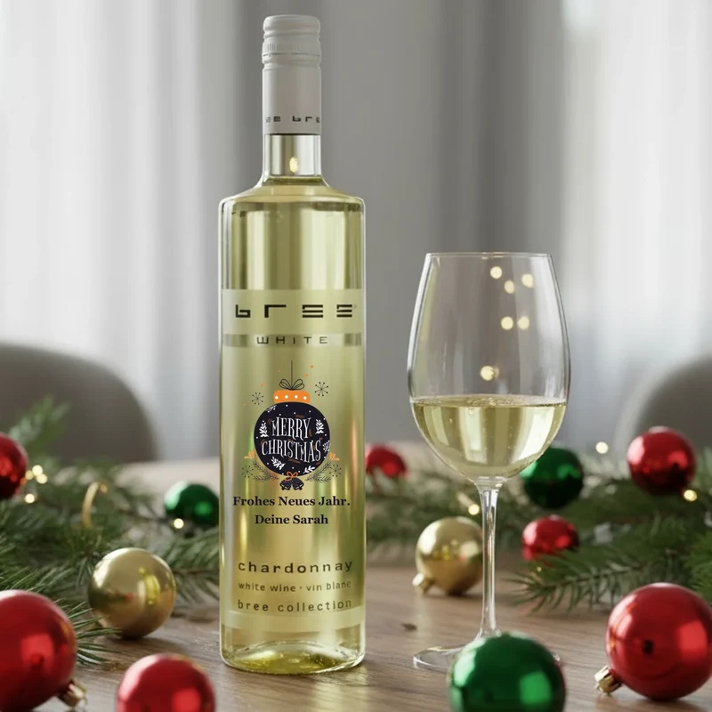 Bree Weißwein | Rosé | Rotwein als Weihnachtsgeschenk mit Wunschtext bedruckt