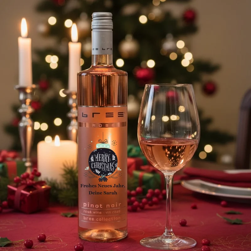 Bree Weißwein | Rosé | Rotwein als Weihnachtsgeschenk mit Wunschtext bedruckt