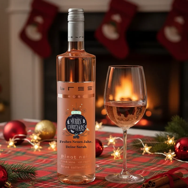 Bree Weißwein | Rosé | Rotwein als Weihnachtsgeschenk mit Wunschtext bedruckt