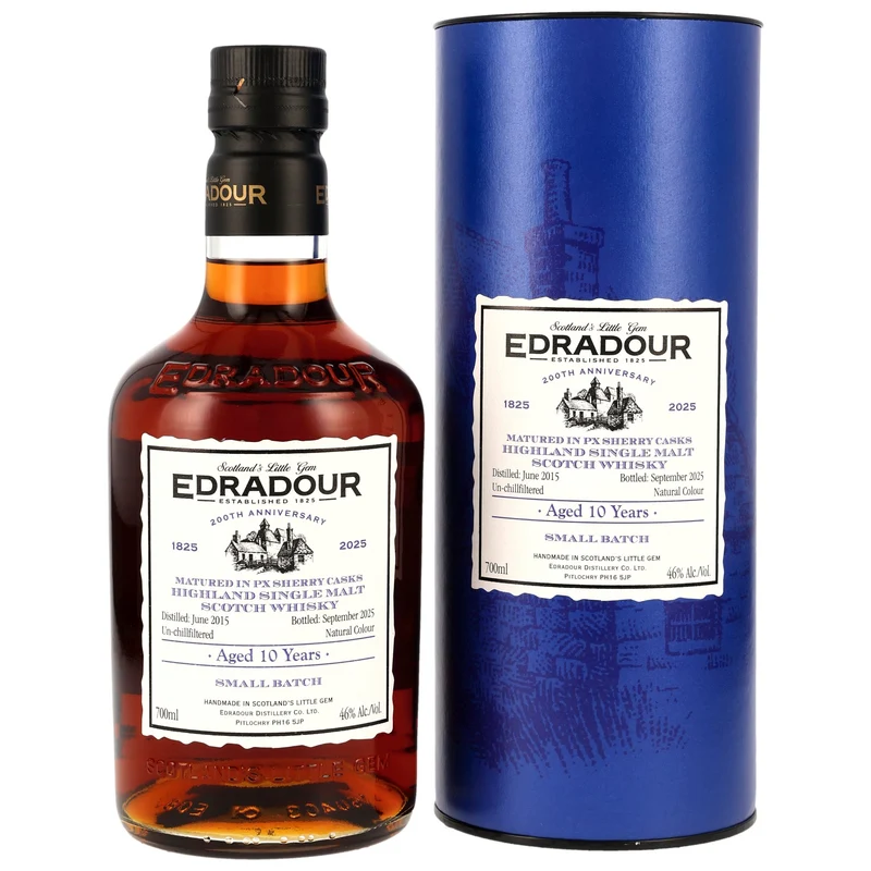 Edradour 10 Jahre 2015/2025 PX Sherry Casks 200th Anniversary 46% 0,7l