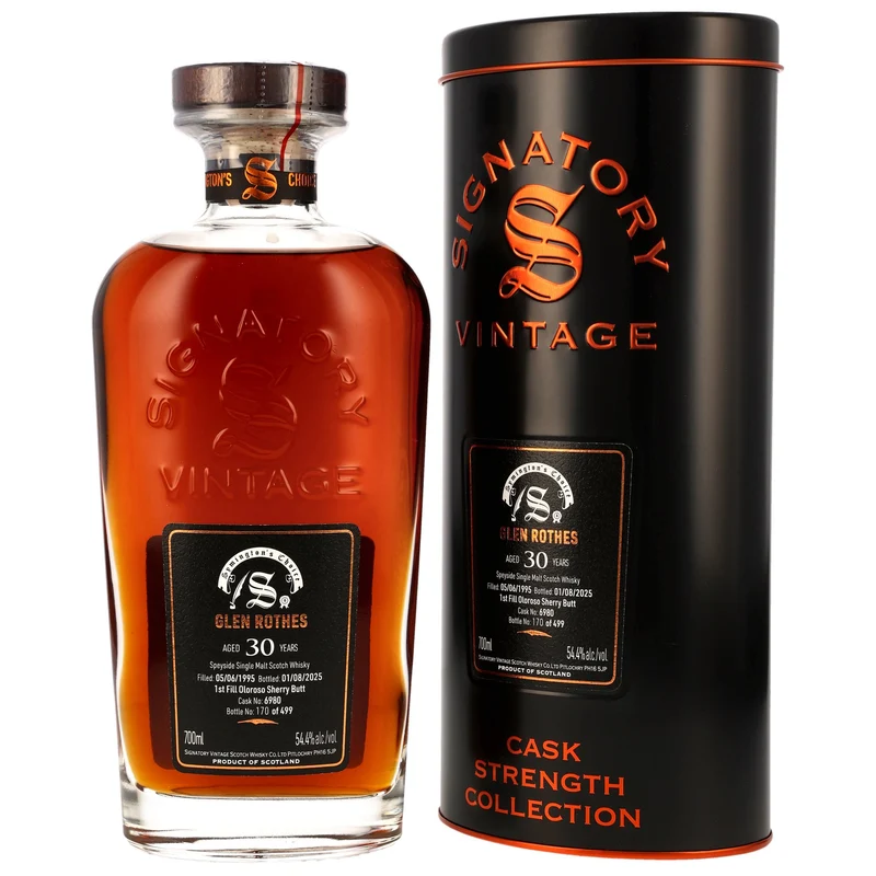 Glenrothes 30 Jahre 1995/2025 Sherry Butt #6980 SV Symingtons Choice 54,4% 0,7l