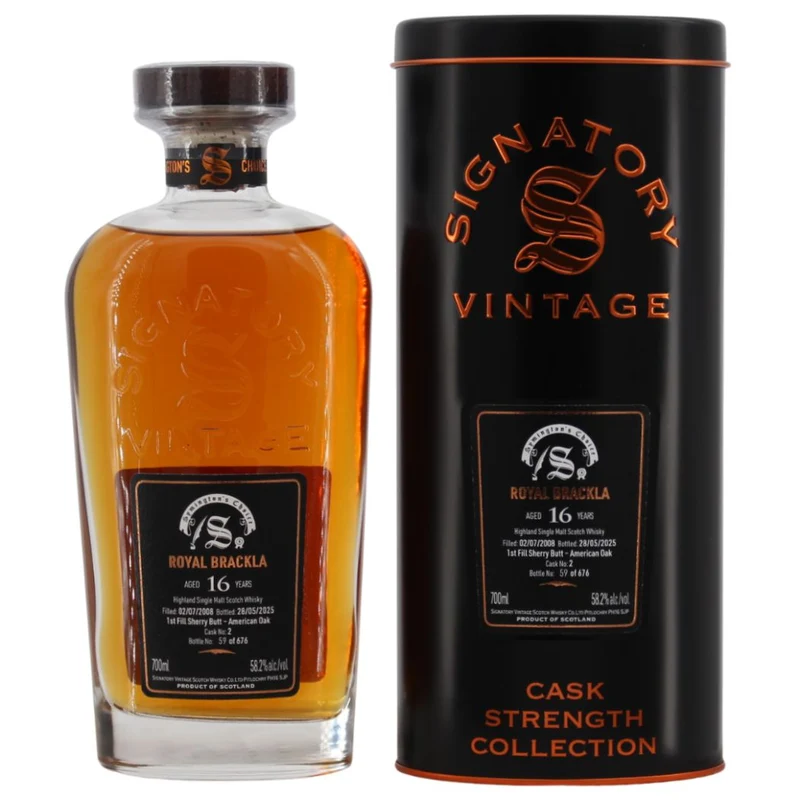 Royal Brackla 16 Jahre 2008/2025 1st Fill Sherry Butt - American Oak Cask No. 2 SV Cask Strength Collection 58,2% 0,7l