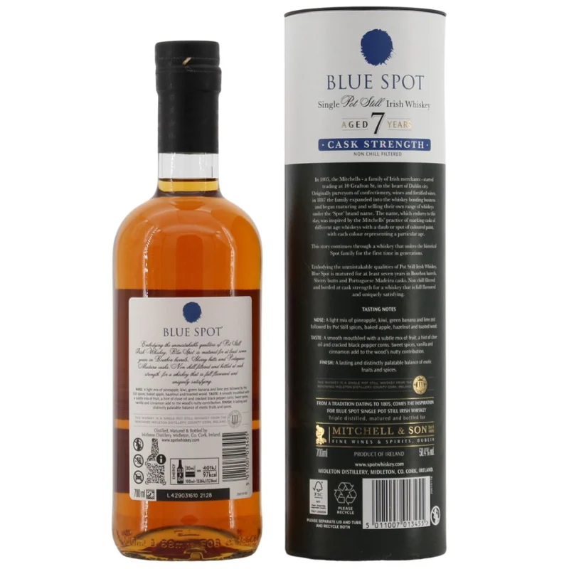Blue Spot 7 Jahre Cask Strength Pot Still Whiskey 58,4% 0,7l