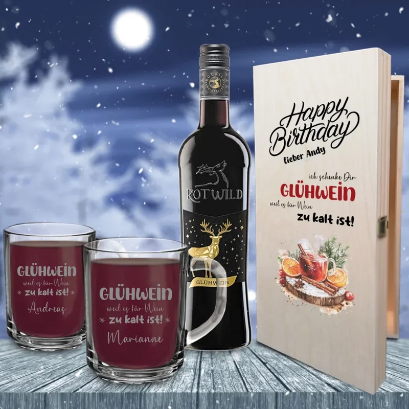 Persönliches Glühwein Geschenkset als Geschenk zum Geburtstag