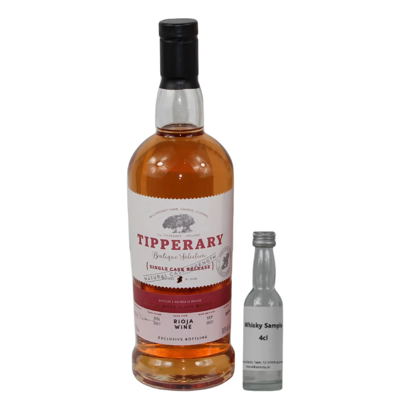 SAMPLE 4cl Tipperary 2017/2021 4 Jahre Rioja Wine Boutique Selection Single Cask #3474 50%