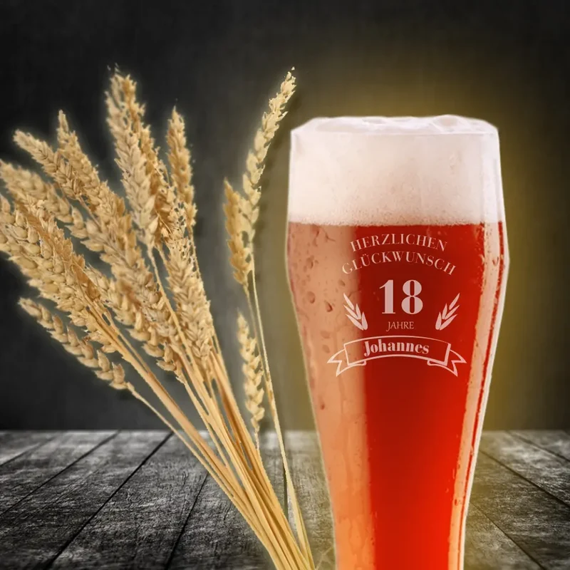 Weizenbierglas mit persönlicher Gravur - Geschenk zum Geburtstag