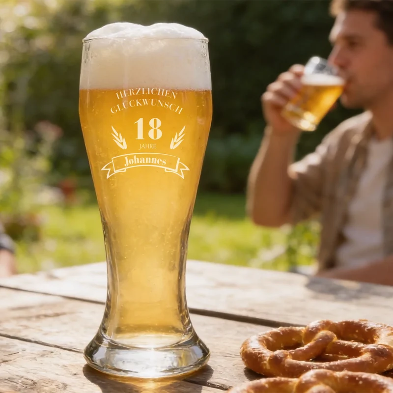 Weizenbierglas mit persönlicher Gravur - Geschenk zum Geburtstag