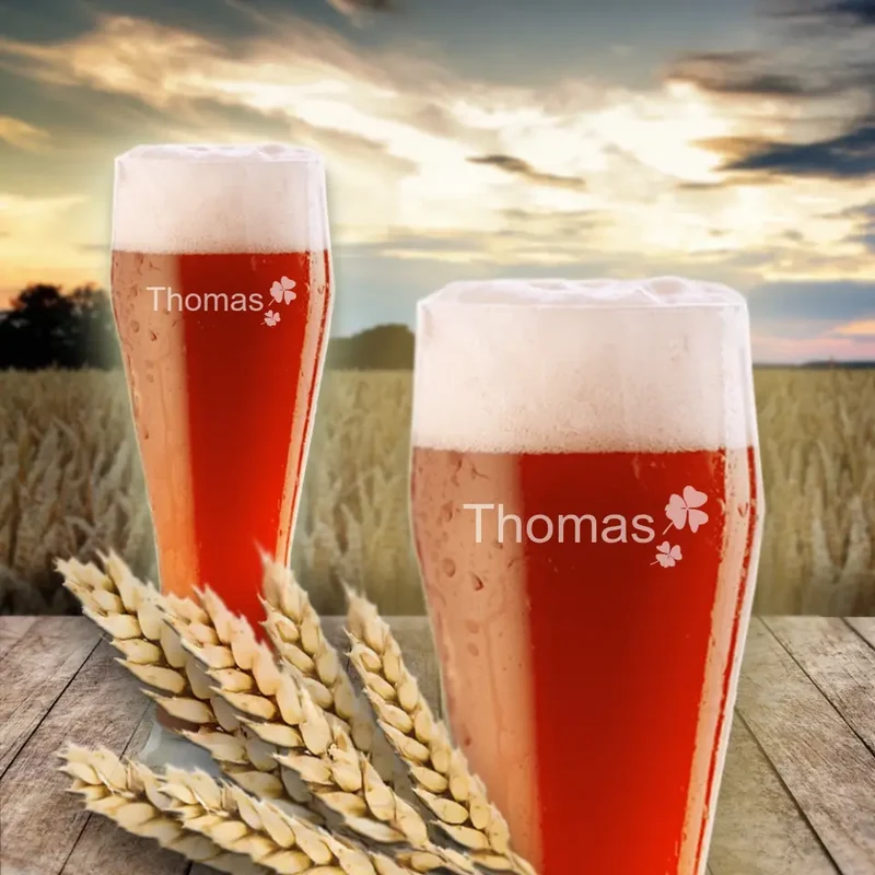 Graviertes Weizenbierglas für Genießer mit Name