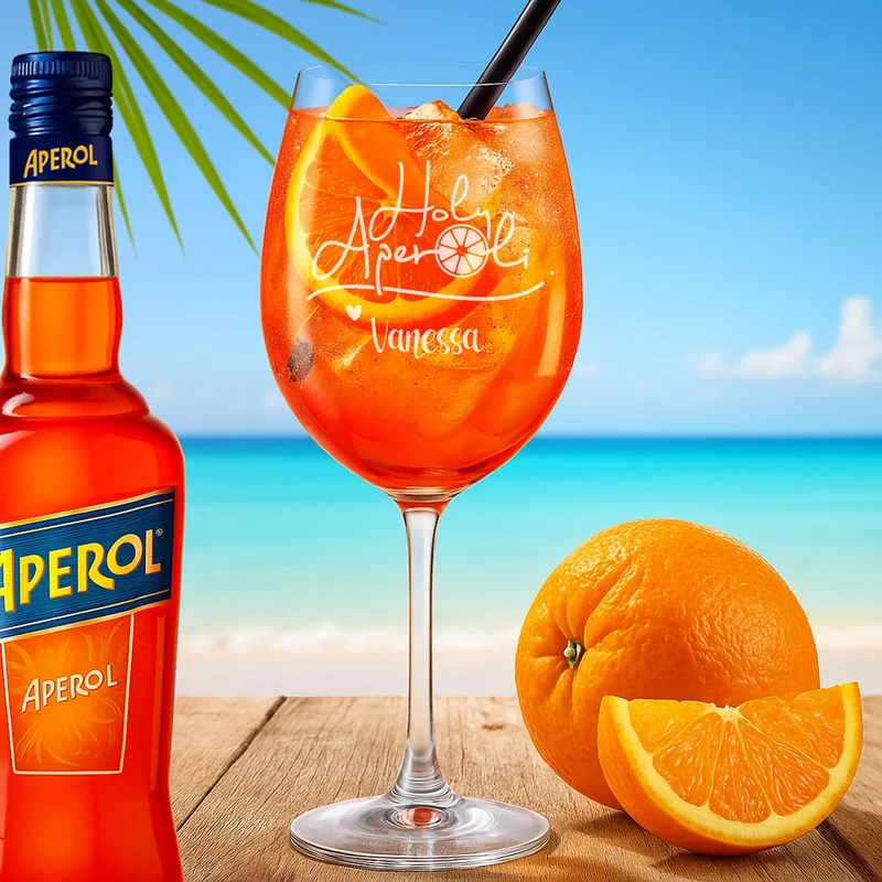 Graviertes Aperol Spritz Glas "Holy Aperoli" mit deinem Wunschnamen