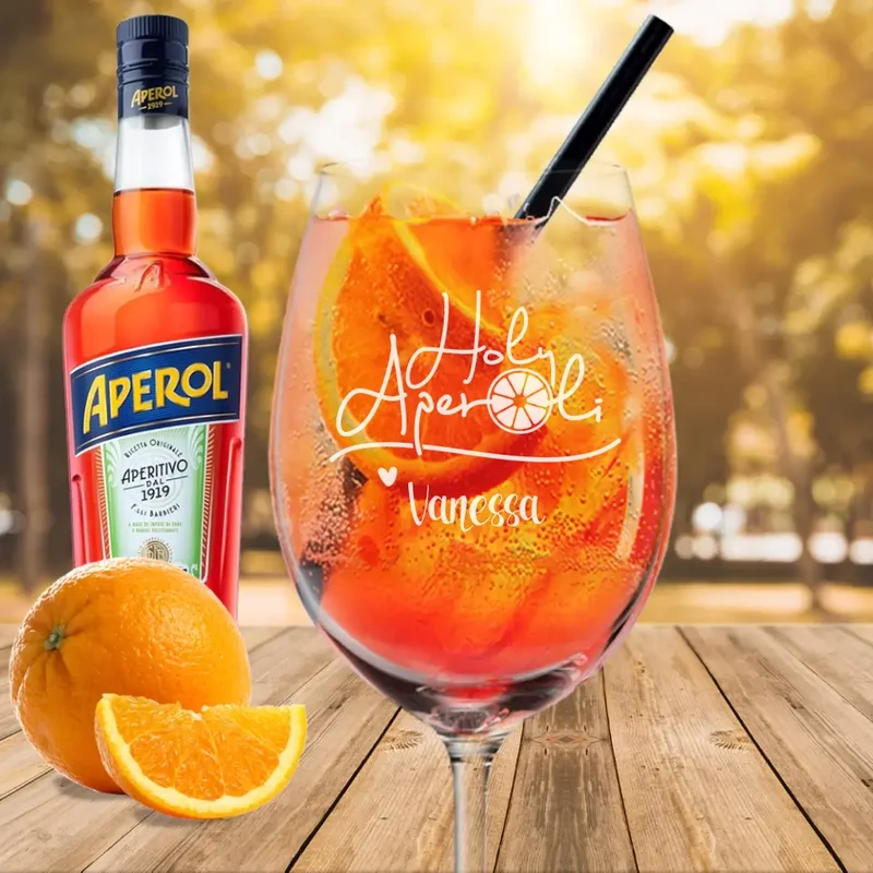 Graviertes Aperol Spritz Glas "Holy Aperoli" mit deinem Wunschnamen