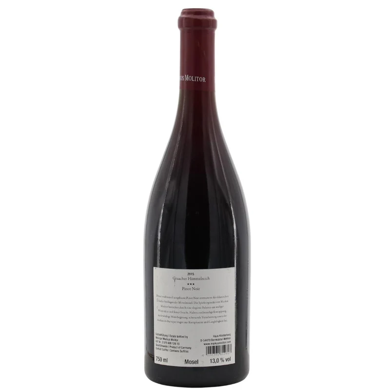Markus Molitor 2015 Graacher Himmelreich *** Pinot Noir 2015 13% 0,75l