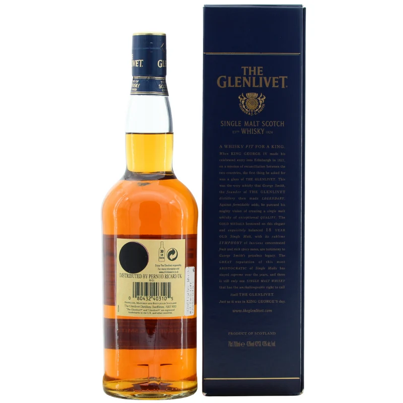 Glenlivet 18 Jahre Single Malt Whisky (Abfüllung 2007) 43% 0,7l