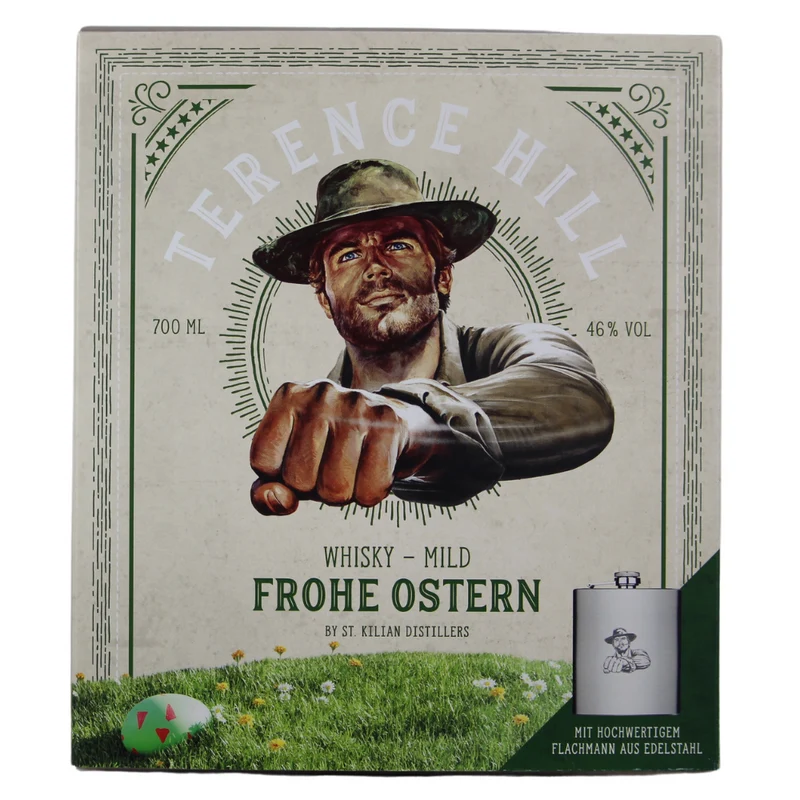 St.Kilian Terence Hill The Hero Ostern Geschenkset mit Flachmann (Mild) 46% 0,7l