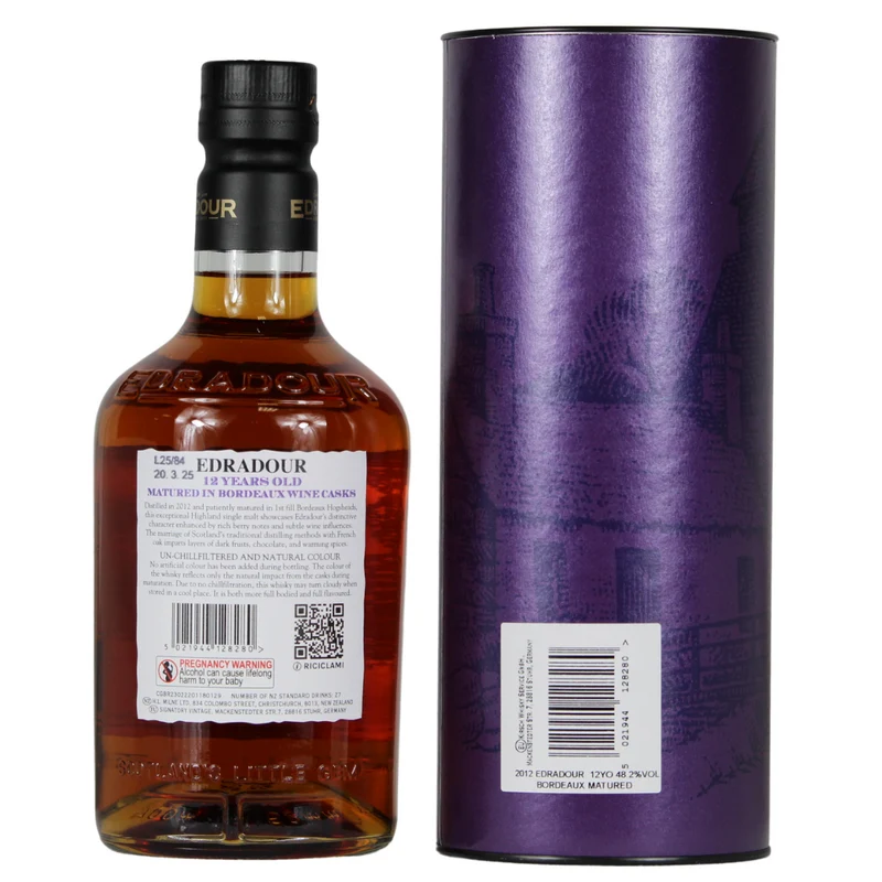 Edradour 12 Jahre 2012/2025 Bordeaux Cask Matured 48,2% 0,7l