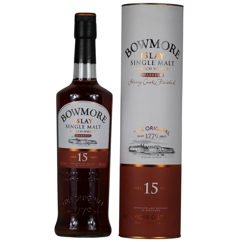 Bowmore 15 Darkest (alte Abfüllung in Tube) 43% 0,7l