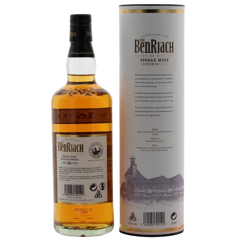 BenRiach 16 Jahre (Bottled 2015) 43% 0,7l
