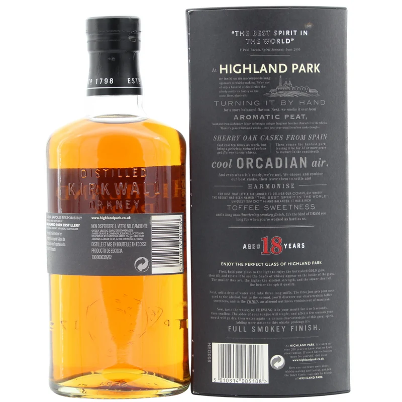 Highland Park 18 Jahre (Bottled ca. 2010) 43% 0,7l