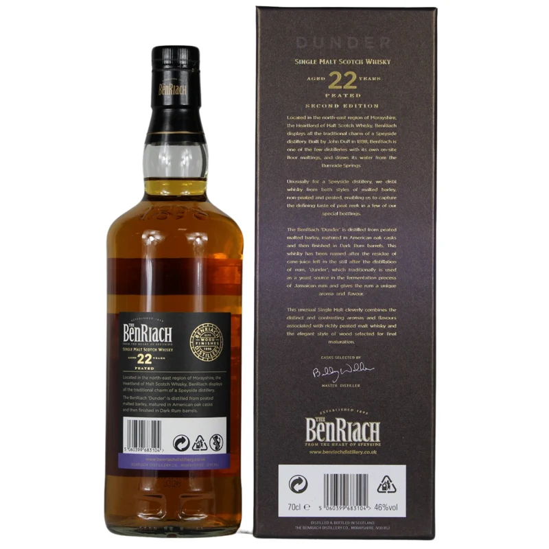 Benriach 22 Jahre Dark Rum Barrel Finish Second Edition 46% 0,7l