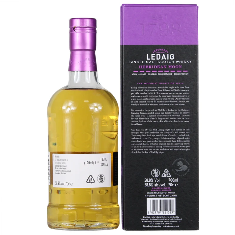 Ledaig 10 Jahre Hebridean Moon Cask Strength 58,8% 0,7l