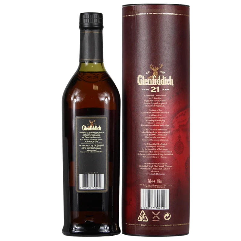 Glenfiddich 21 Jahre Gran Reserva Cuban Rum Finish 40% 0,7l