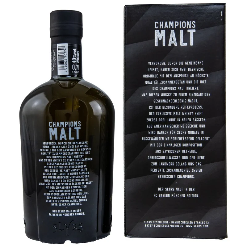 Slyrs Champions Malt Weißbier Finish FC Bayern Edition 40% 0,7l