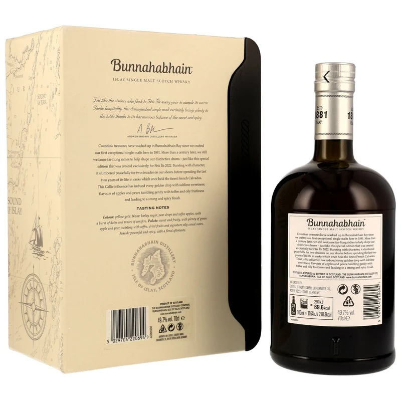 Bunnahabhain 23 Jahre Feis Ile 2022 Calvados Cask Finish 49,7% 0,7l