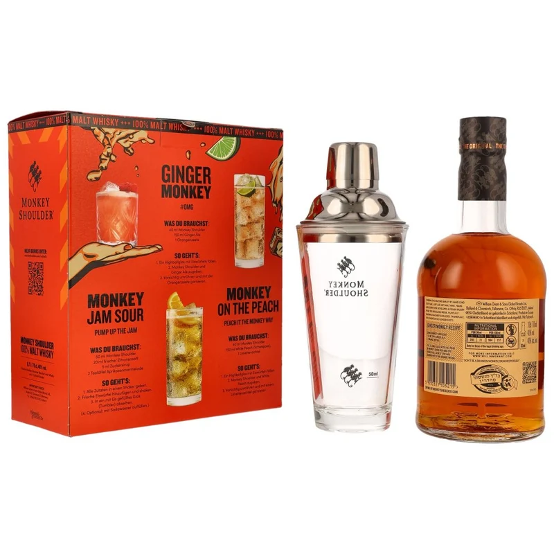 Monkey Shoulder + Shaker Blended Malt Scotch Whisky 40% 0,7 l