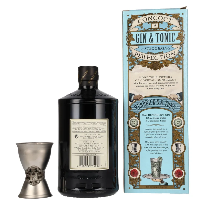 Hendrick's Gin 41,4% Vol. 0,7l in Geschenkbox mit Messbecher