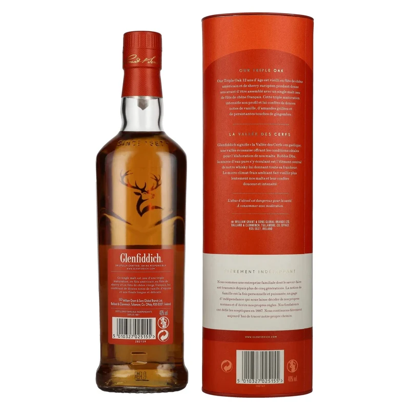 Glenfiddich 12 Years Old Triple Oak Single Malt 40% Vol. 0,7l in Geschenkbox
