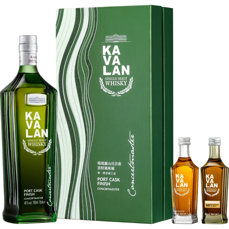 Kavalan Concertmaster Port Cask Finish 40% 0,7l + 2 Miniaturen 40% 2x5cl