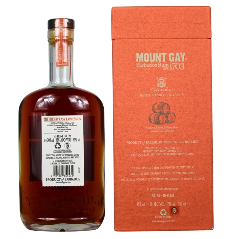 Mount Gay 1703 Barbados Rum PX Sherry Cask Expression 45% 0,7l