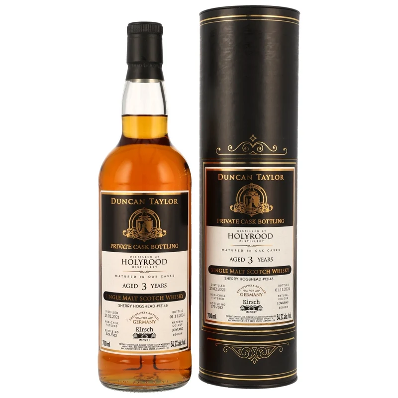 Holyrood 3 Jahre 2021/2024 Sherry Cask DT #12148 54,2% 0,7l
