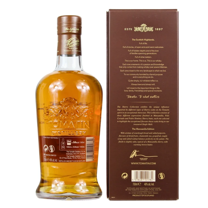 Tomatin 10 Jahre Sherry Collection Manzanilla Sherry Butts Limited Edition 46% 0,7l